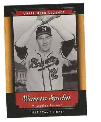 2001 Upper Deck Legends #48 Warren Spahn - Image 1 of 2