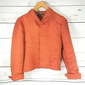 Harve Benard By Benard Holtzman S Rust Orange Quilted Open Front Jacket - Picture 1 of 6