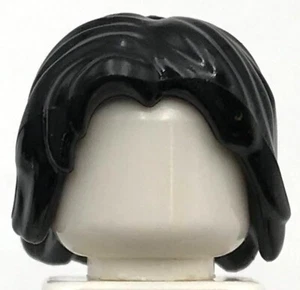 Lego New Black Minifigure Hair Mid-Length Tousled w/ Center Part Piece - Picture 1 of 1
