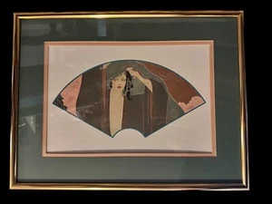 VTG Lillian Shao “Flora”Framed Signed Gold Spiral Lithograph 24.5”x18.5” - Picture 1 of 13