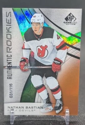2019-20 Upper Deck SP Game Used Nathan Bastian /116 Orange Authentic Rookies 153 - Image 1 of 2