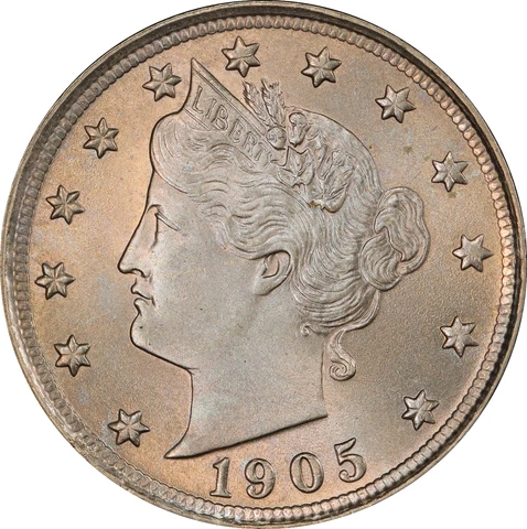1905 Liberty V Nickel - PCGS MS64 Gold Shield! Gorgeous Toning & Eye Appeal! PQ+ Cover