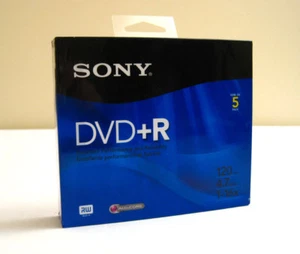 New SONY DVD + R Five Pack 120min. 4.7GB - with Cases - Picture 1 of 4