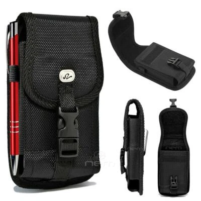 For Samsung Galaxy Note 9 Heavy Duty Buckle Nylon Pouch Belt Clip Case Black - Image 1 of 4