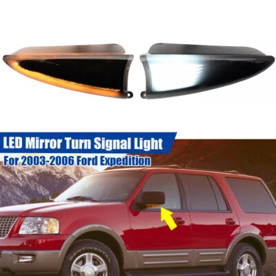 Lámpara de charco con señal de giro de espejo LED negra para Ford Expedition Lincoln 2003-2006 Foto 1 de 4