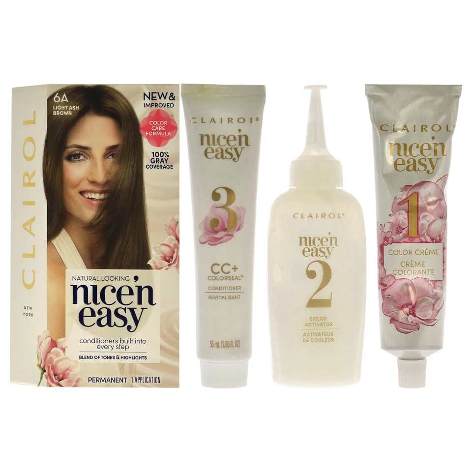 Nice n Easy Permanent Color - 6A 114 Light Ash Brown by Clairol for Women - 1 Foto 1 de 1