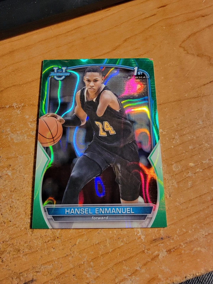 2022-23 Bowman Chrome University Green Lava Refractors #52 Hansel Enmanuel 71/99 - Image 1 of 1