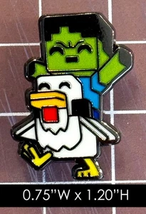 Minecraft: Chicken Jockey Enamel Pin - Picture 1 of 2
