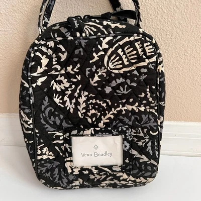 Vera Bradley Quilted Lunch Box Black White Gray Floral Insulated Bag - Image 1 of 4