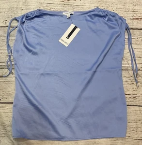 Camicetta donna Nine West raso bambino blu manica ad aletta elegante top taglia L 59€ NUOVA - Foto 1 di 7