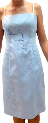 Vintage 90s Y2k Rockmans Blue Mini Dress Size 12 Clueless satin - image 1 of 4