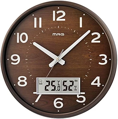 MAG (Mag) Wall Clock, Radio-Controlled Analog Clock with Thermometer and Hygrome - Image 1 of 4
