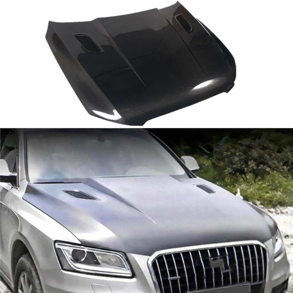 Fit For Audi Q5 SQ5 2018-25 Real Carbon Fiber car Front Hood Vented Bonnet Cover - Image 1 of 4