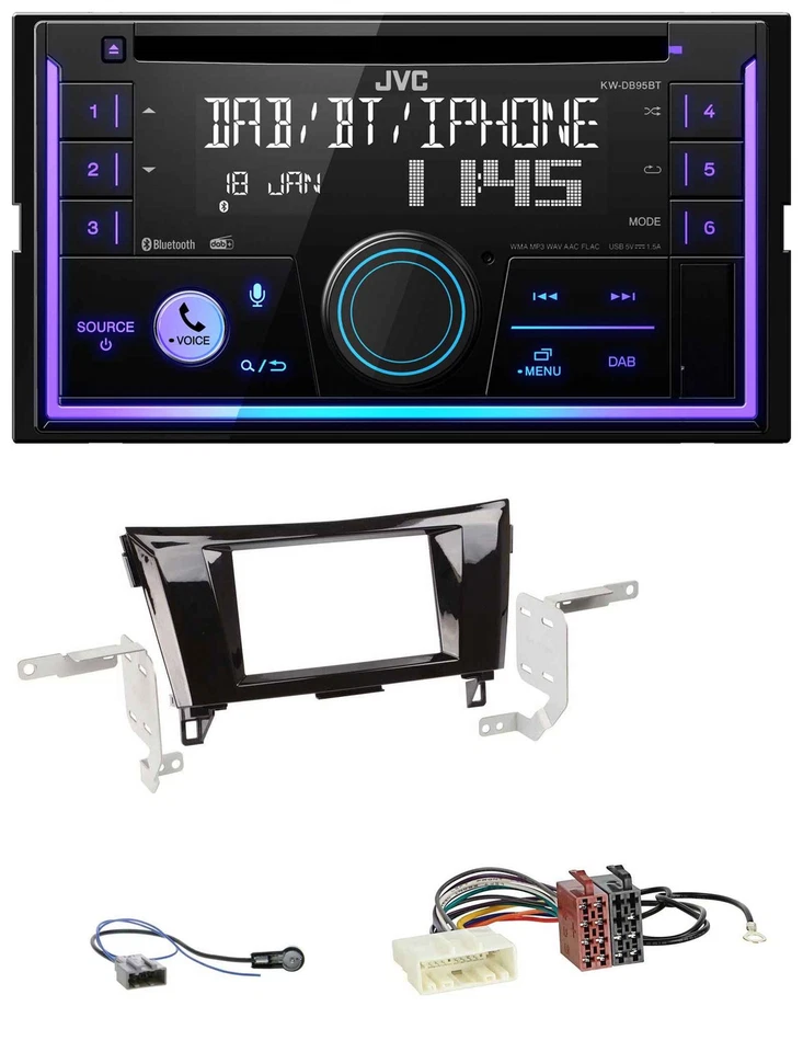 JVC MP3 USB 2DIN DAB Bluetooth CD Autoradio für Nissan X-Trail 2014-2022 Klavier - Bild 1 von 4