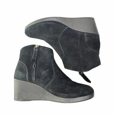 Crocs Leigh Negro Gamuza Cuña Botines Cierre Cremallera Talla 9 Foto 1 de 4