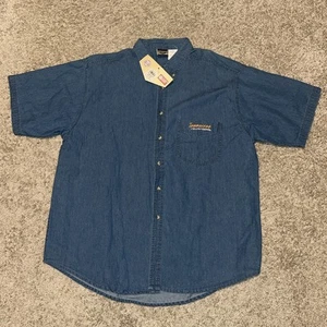 Tennessee Volunteers UT Denim Short Sleeve Button Down Shirt Mens XL Vintage NOS - Picture 1 of 4