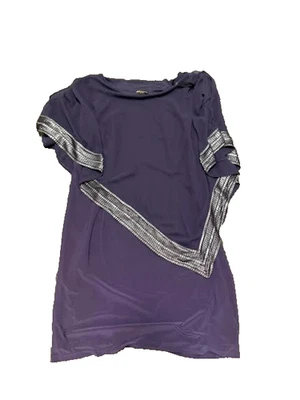 Ignite Evenings Cocktail Dress Womens 14W Purple Sequin Capelet Cold Shoulder - Image 1 of 4