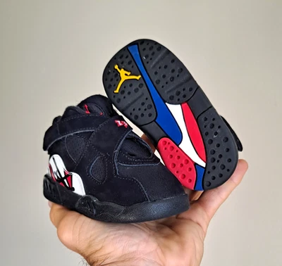 Air Jordan 8 Retro PLAYOFFS Baby Toddler Shoes Sz 6c Black Red Bred 305360-062 - Image 1 of 4