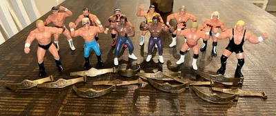🔥 WCW Galoob Juego completo de 12 figuras y 12 cinturones de Estados Unidos - ¡Bonito! WWE WWF HASBRO 🔥 Foto 1 de 4