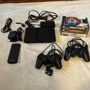 Sony PlayStation 2 Slim Console PS2 OEM Controller Bundle- TESTED *Read* - Picture 1 of 19