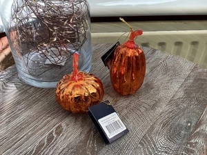 2 Halloween glass pumpkins new with tag. - Picture 1 of 4