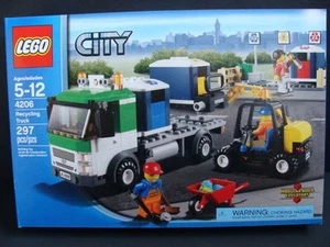 New LEGO CITY Recycling Truck 4206 Forklift Trash Bins Driver Minifigures NIB - Picture 1 of 2