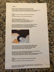 BOB DYLAN - "I AND I" ART PRINT 1983 SONG LYRICS PUBLISHED IN 2006  ARTIST PROOF - Picture 1 of 5