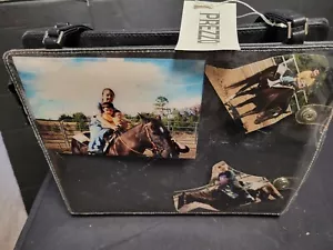 NWT Ladies Purse Handbag Prezzo Personalize W your photos 10.5"X 8.5" Black Zips - Picture 1 of 9