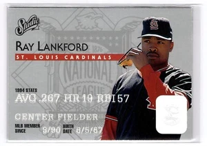 1995 Studio Platinum Credit Card Insert  Ray Lankford #190 St. Louis Cardinals  - Picture 1 of 3