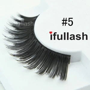 #5 6,12 pares de pestañas negras postizas ifullah 100 % cabello humano - Imagen 1 de 2