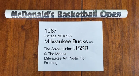 Vintage Milwaukee Bucks vs. The Soviet Union at The Mecca Poster New BUCKS WIN! Cover