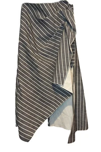 Acler Skirt Womens 4 Long Designer Classic Black White High Low Wrap Luxury - Picture 1 of 9