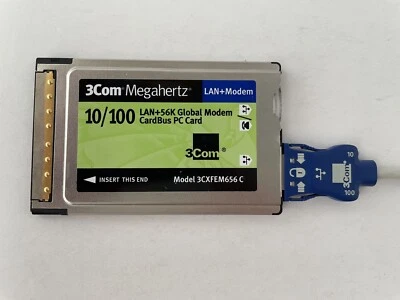 3Com Megahertz LAN+Modem cardbus PC Card - 3CXFEM656C - Image 1 of 4
