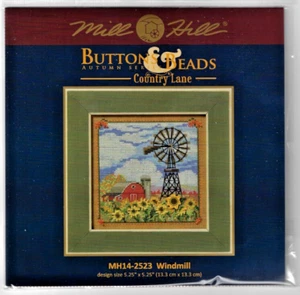 Windmill & Sunflowers Buttons & Beads Autumn Series Mill Hill Kit - Picture 1 of 2