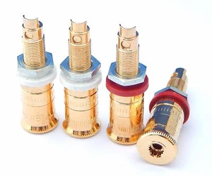 WBT-0763 Polklemme Mittellinie vergoldete Stange Klemme 4er Set - Bild 1 von 3