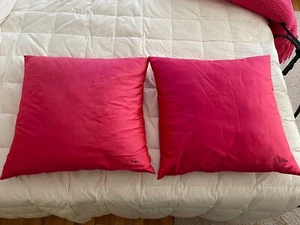 JIM THOMPSON Thai Silk Pillow Cases (Set of 2; TWO Pink), 22”x22” - Picture 1 of 7