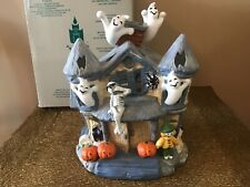 PARTYLITE HAUNTED TEALIGHT HOUSE CANDLE HOLDER P7311 w/BOX