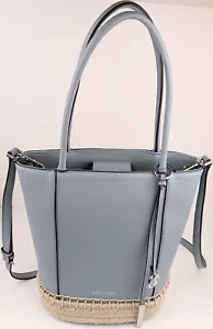 Calvin Klein Grey Blue Bucket Bag with Crossbody Strap Vegan/Faux Leather - Picture 1 of 6