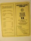 Southern Pacific Time Table No. 12 June 22, 1969 Western Division
