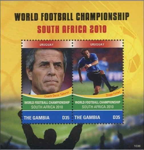 Gambia #SGMS5376 MNH S/S 2010 FIFA World Cup Forlan Tabarez Uruguay [3316] - Image 1 of 1