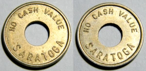 Token de máquina tragamonedas antigua Chicago, Illinois SIN VALOR EN EFECTIVO/SARATOGA (02324) - Imagen 1 de 3
