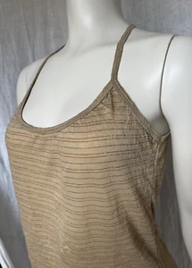 Vintage Y2K Crinkle Cami Tank Gold Metallic Fairy Grunge Top Charlotte Russe Med - Picture 1 of 22