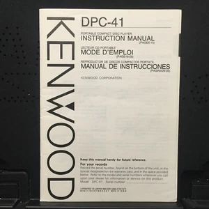 Kenwood Owner Manual for the DPC-41 CD Player - Picture 1 of 1