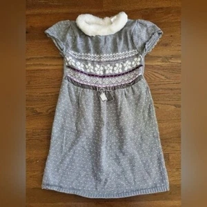 GYMBOREE Girls 8 Gray Purple sweater dress - Picture 1 of 6