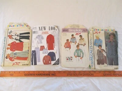 Assorted- Men's Vintage Garment Sewing Patterns- Set of 4 - Image 1 of 4