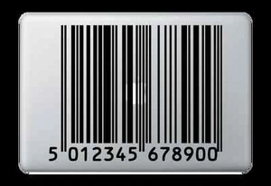 Barcode Decal Sticker for Apple Mac Book Air/Pro Dell Laptop 13" 15" 17" - Picture 1 of 2