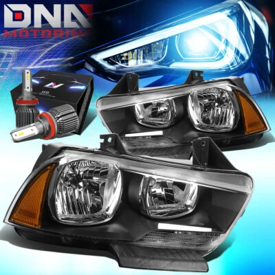 PARA 2011-2014 CARREGADOR DODGE LX LÂMPADAS DE FAROL DE SINAL COM KIT LED + VENTILADOR LEGAL PRETO - Imagem 1 de 4