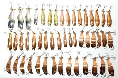 Señuelo de pesca vintage raro A.L. Grower Mfg Pacific Shiners California Metal 48 piezas Foto 1 de 4