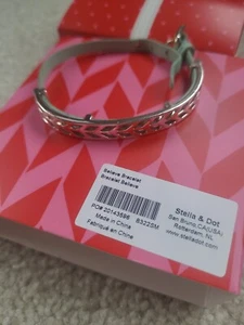 Stella & Dot Women's Silver Believe Bracelet with Mint Leather - Picture 1 of 3
