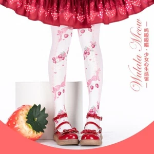 Japanese Kawaii Lolita Over Knee Socks Sweet Strawberry Thigh High Stockings - Picture 1 of 14